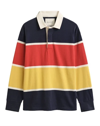 Gant - Striped Rugger Polo - Evening Blue